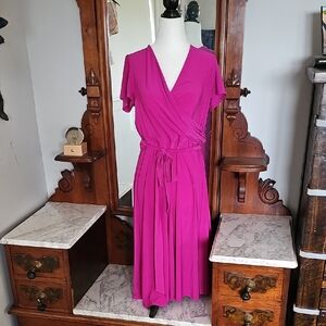 Elegant Pink Wrap Dress
